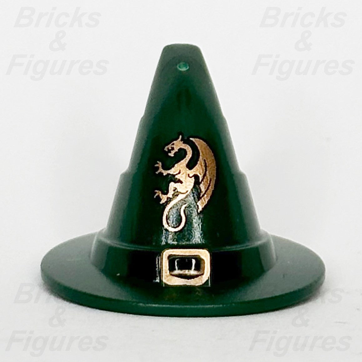 LEGO Castle Dark Green Wizard Hat Minifigure Part Kingdoms Dragon Knight Logo0