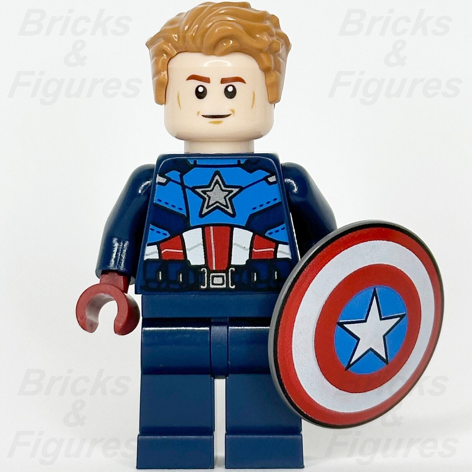 LEGO Super Heroes Captain America Minifigure Avengers with Shield 76269 sh908 - Bricks & Figures