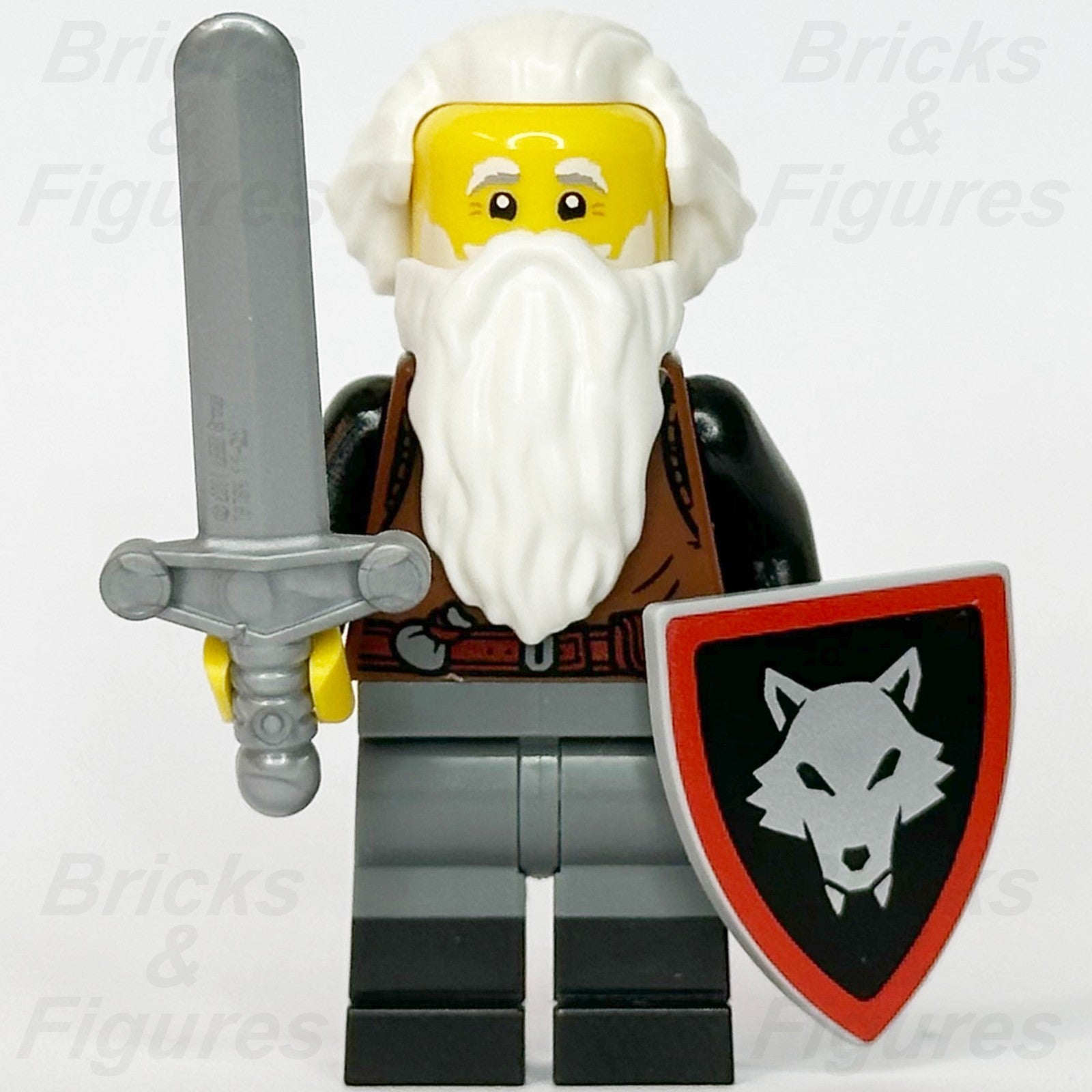 LEGO® Castle Wolfpack Minifigure Male Sword Shield 910057 Series 6 bdp276 Beard1