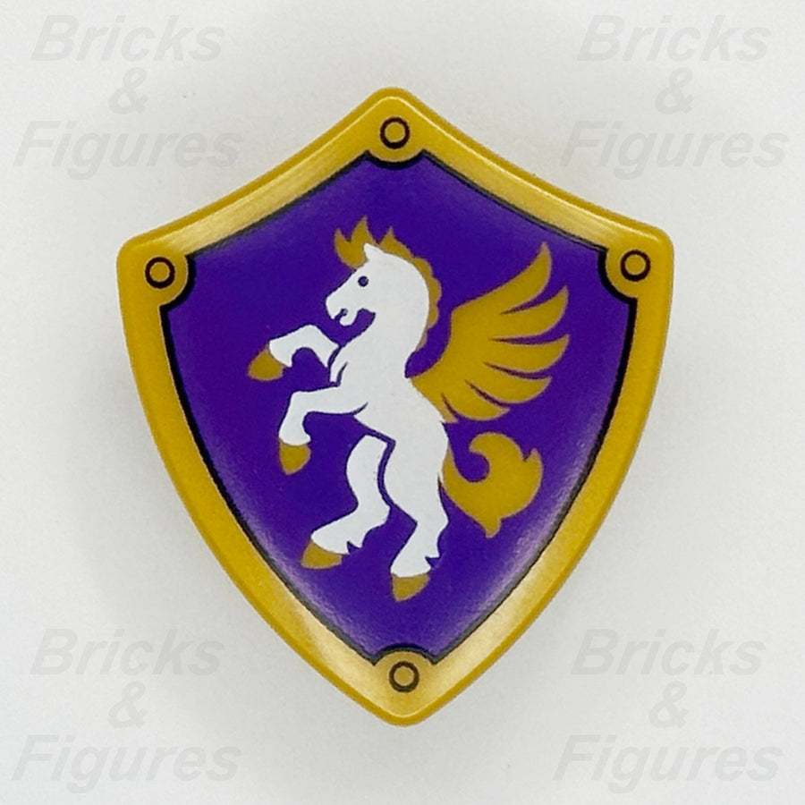 LEGO White and Gold Pegasus Minifigure Shield Part Castle 42674 4972pb03 Friends0