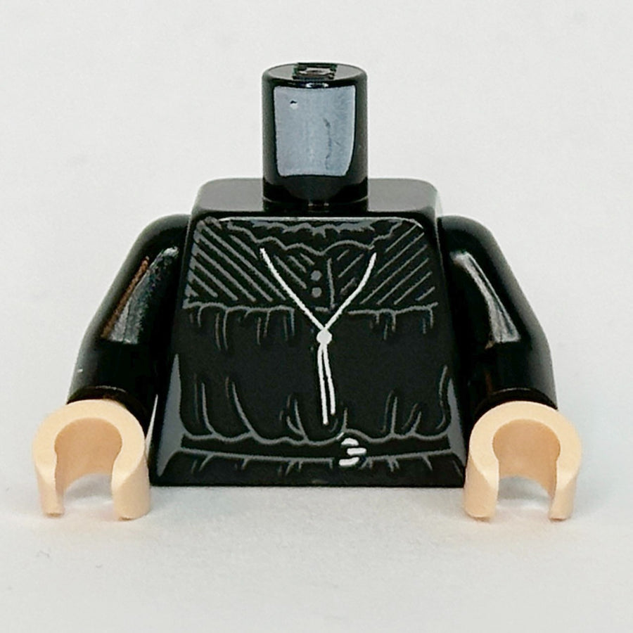 LEGO Ideas Black Torso Minifigure Part Bolo Necklace Robe Loose Dress 213550