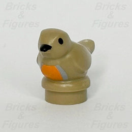 LEGO Small Dark Tan Bird Animal Minifigure Part Orange Chest Pattern 41835pb050