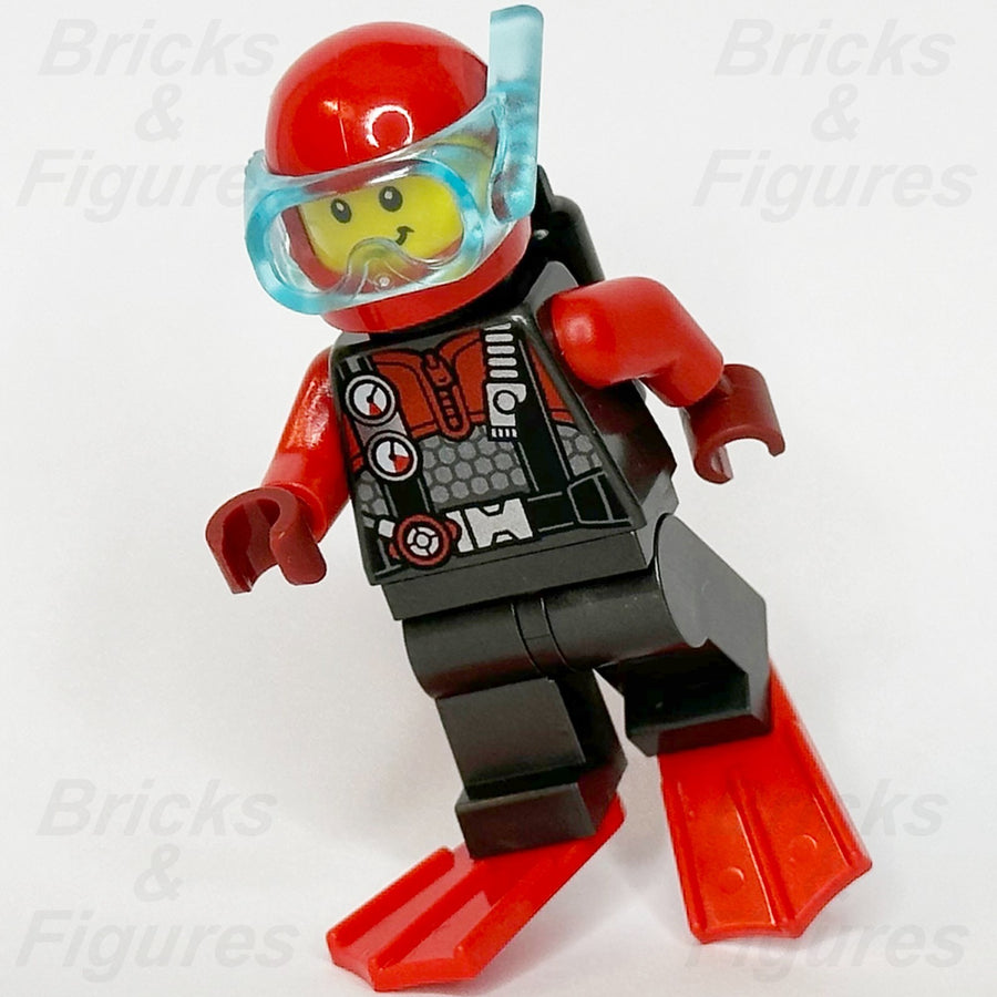 LEGO City Diver Minifigure Deep Sea Explorers Diving Suit 952107 cty1293 Male0