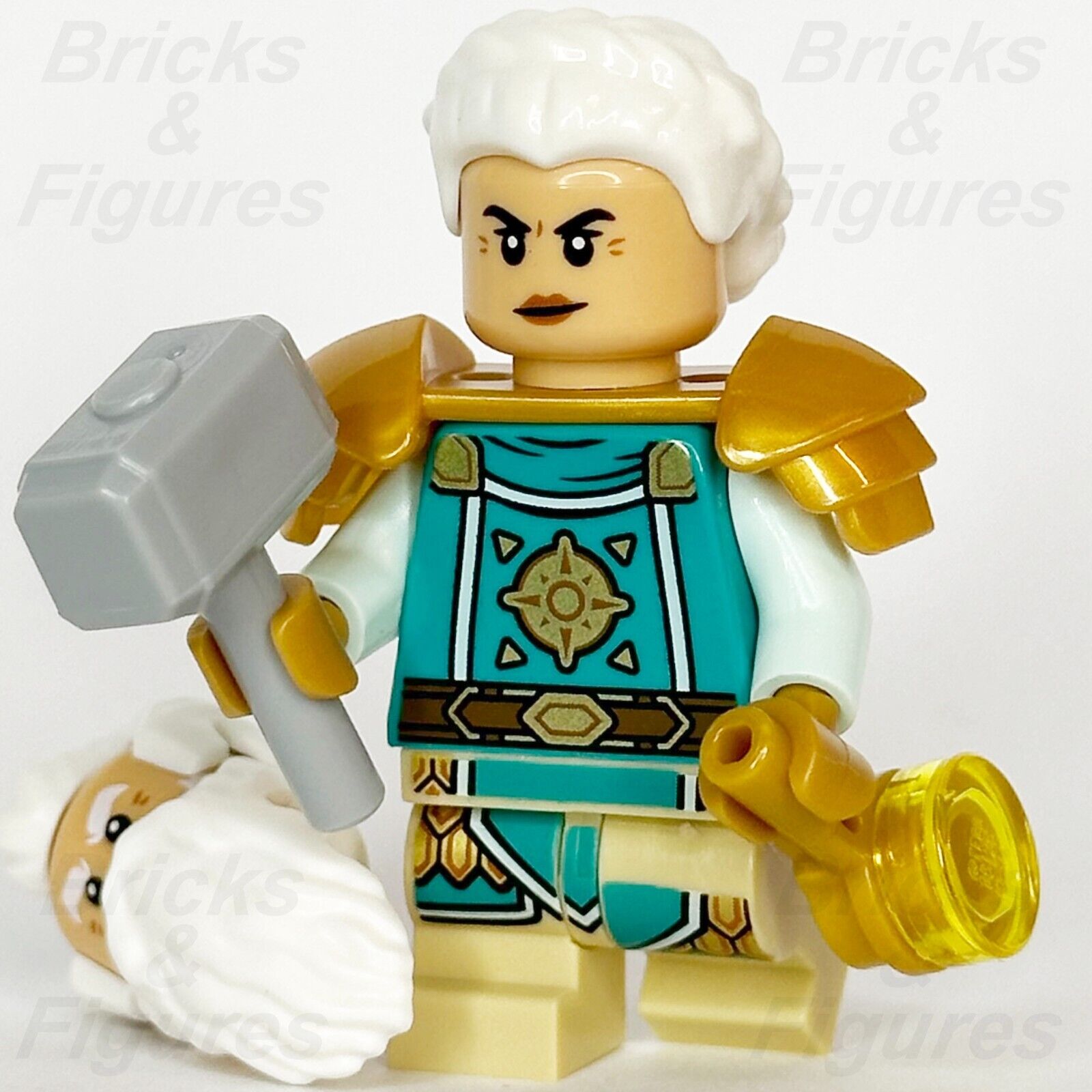LEGO Dungeons & Dragons Dwarf Cleric Minifigure Ideas Alternative Head 21348 - Bricks & Figures