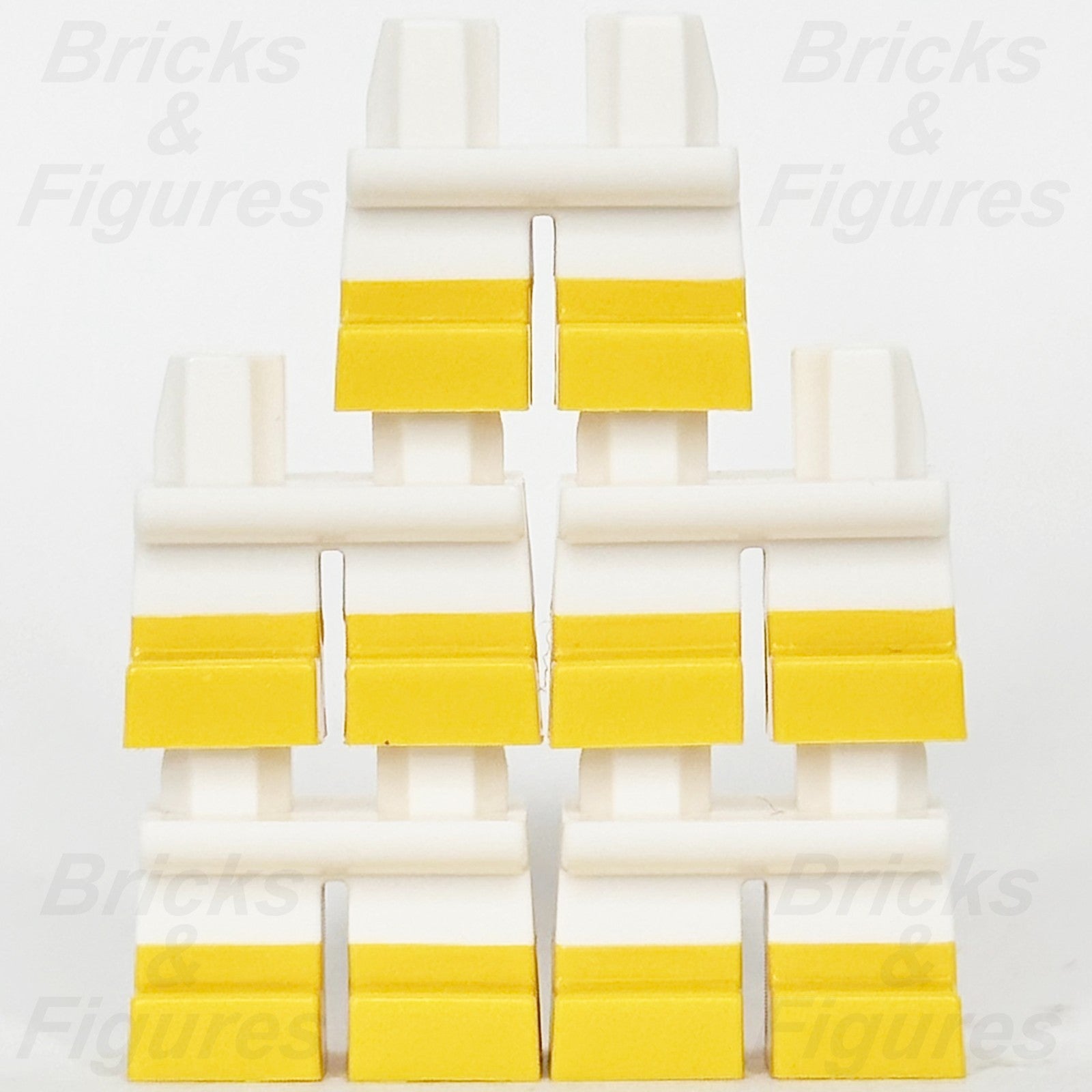 LEGO White Short Legs Yellow Boots Minifigure Part Hips Moulded 41879pb024 x 50