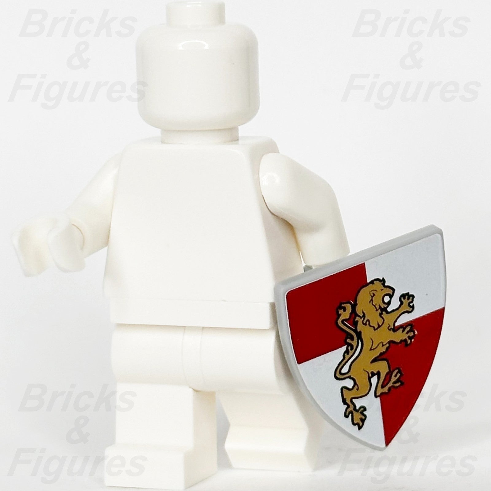 LEGO Castle Shield Gold Lion Minifigure Weapon Part Red White Quarters Kingdoms1
