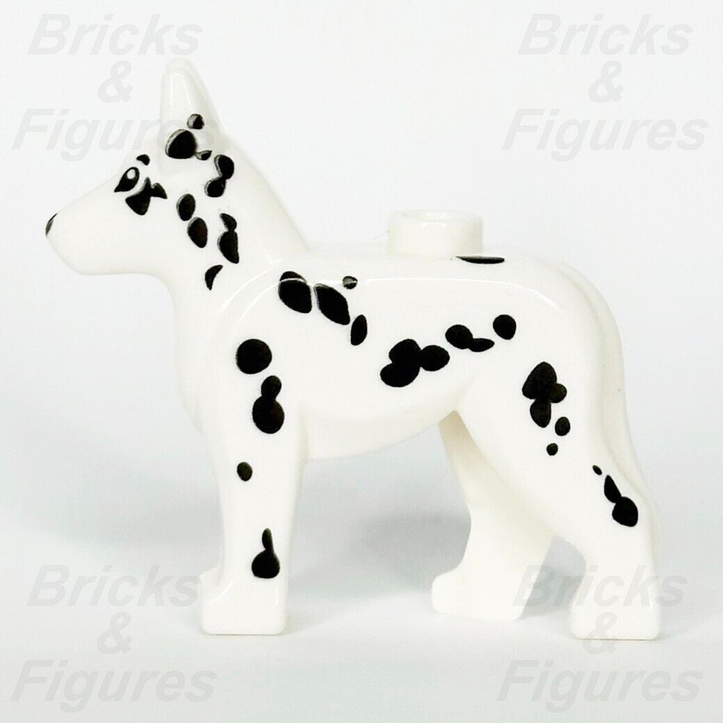 LEGO City Dalmatian Dog Minifigure Part Animal Fire 92586pb03 White Black Spots - Bricks & Figures