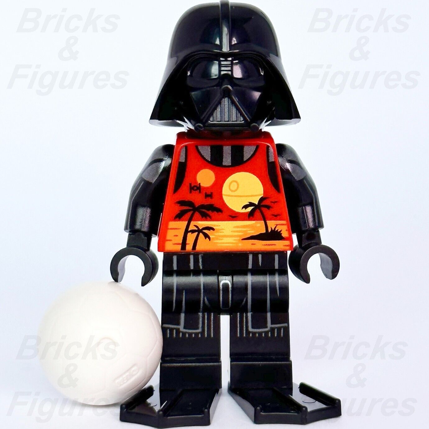 Star Wars LEGO Darth Vader Summer Outfit Minifigure w/ Soccer Ball 75340 sw1239 - Bricks & Figures