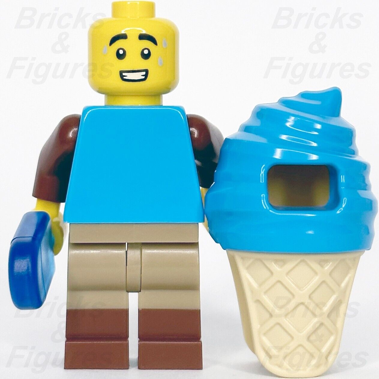 LEGO Blue Ice Cream Suit Guy Minifigure w/ Popsicle Build-A-Minifigure BAM 2023