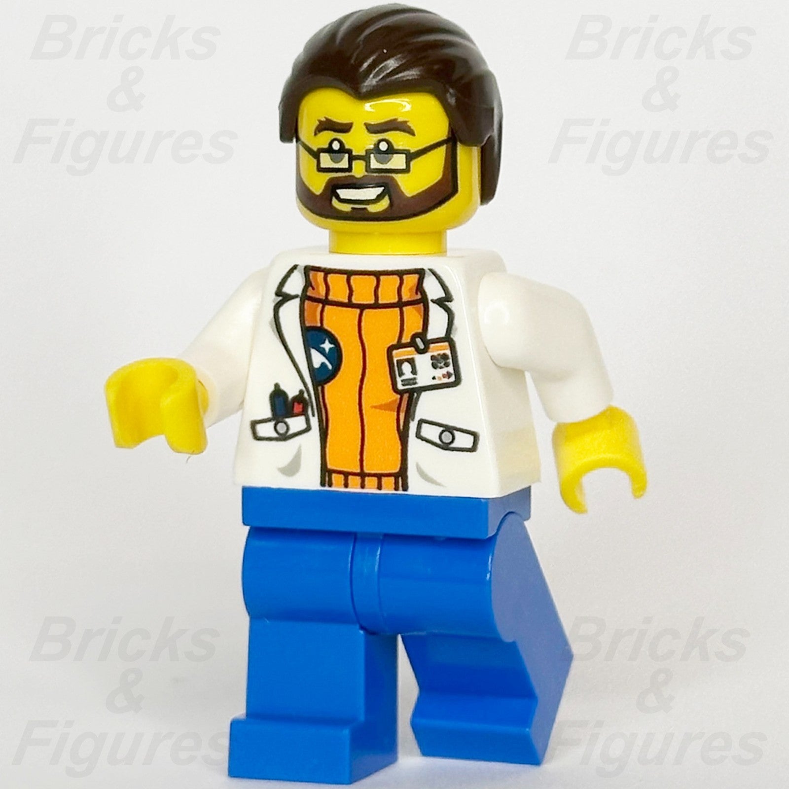 LEGO® City Arctic Scientist Minifigure Dark Brown Hair Beard 60036 cty0494 Town0