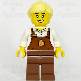 LEGO City Barista Minifigure Female Cafe Worker Apron Cup Name Tag 60469 cty19261