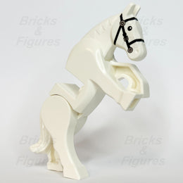 LEGO White Horse Minifigure Animal Part Movable Legs Black Bridle 10352c01pb063