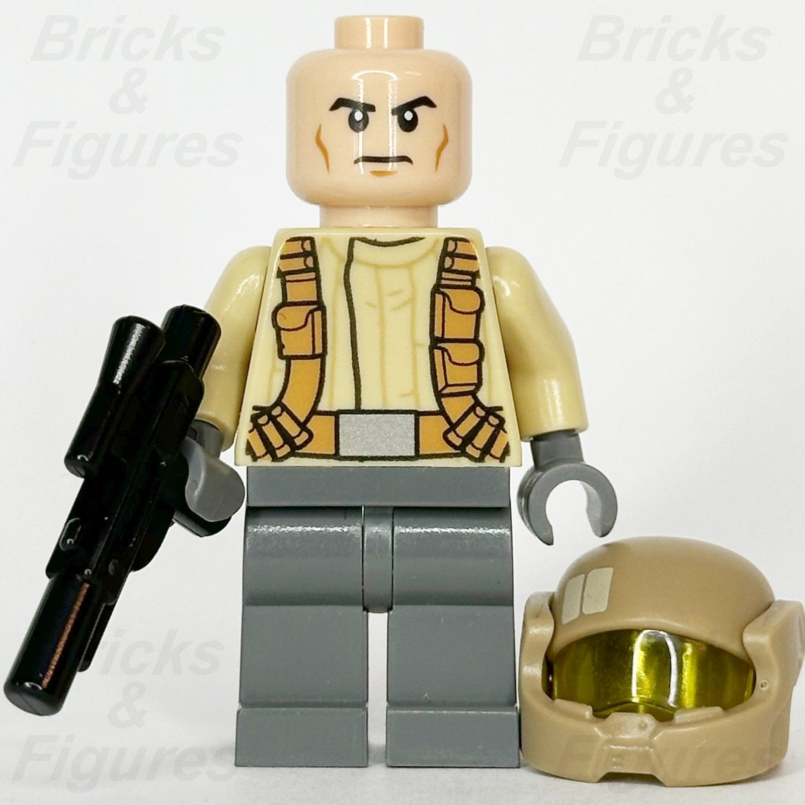 LEGO Star Wars Resistance Trooper Minifigure Tan Jacket Frown Face 75131 sw06981