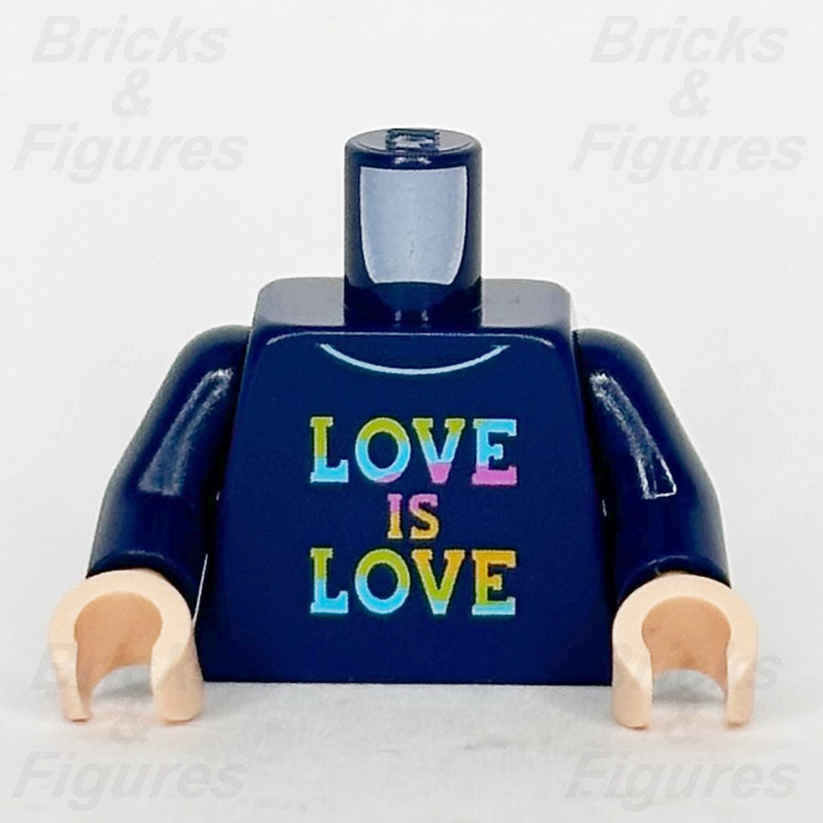LEGO Queer Eye Body Torso Minifigure Part Rainbow 'LOVE IS LOVE' Collared Shirt0