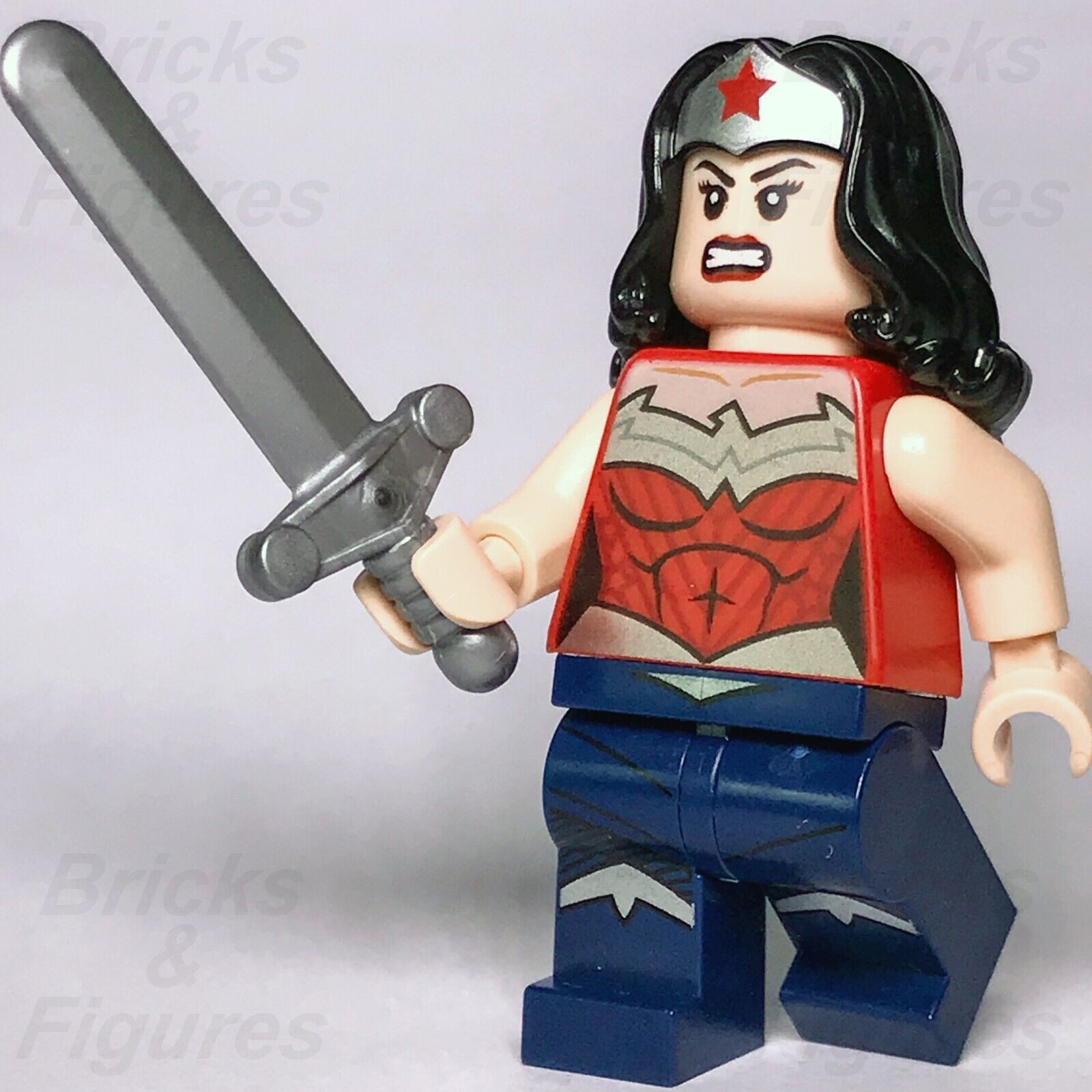 LEGO Super Heroes Wonder Woman Minifigure Silver Tiara Justice League 76026 - Bricks & Figures