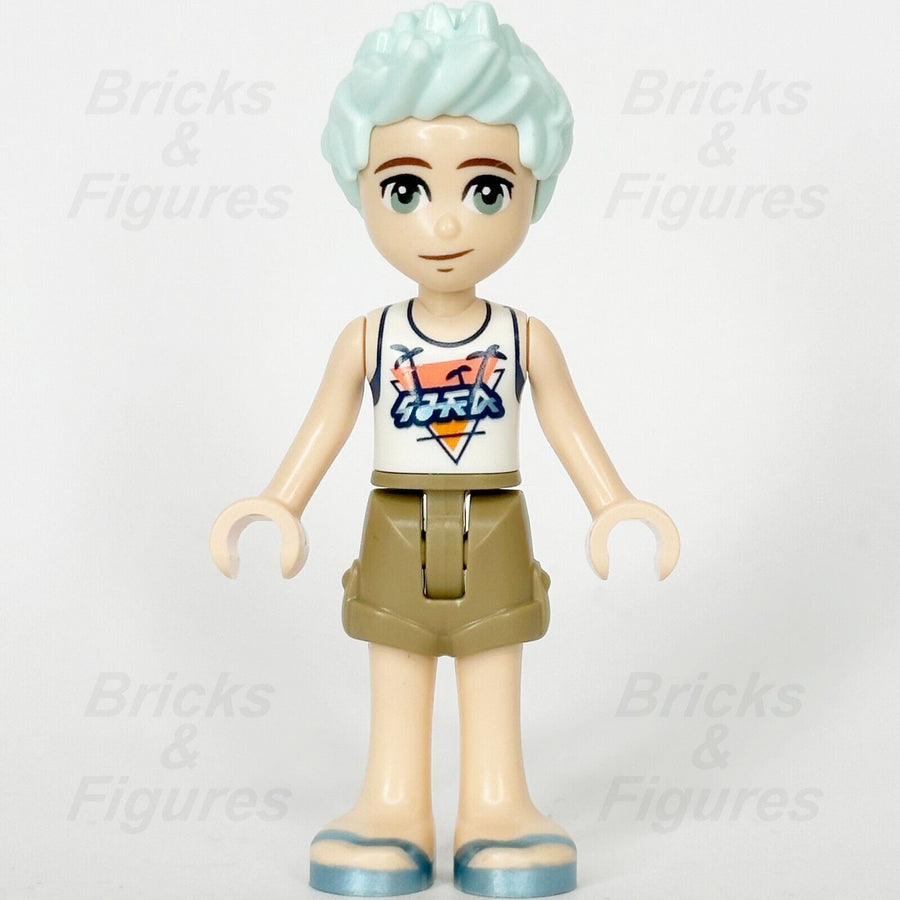 LEGO Friends Charli Minifigure White Top Palm Trees Tan Shorts 41737 frnd644 - Bricks & Figures