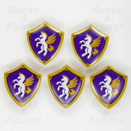 LEGO White and Gold Pegasus Minifigure Shield Part Castle 42674 Friends x 50