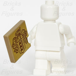 LEGO® Disney Castle Crest Tile 2 x 2 Part Gold Background Pattern 3068pb22621