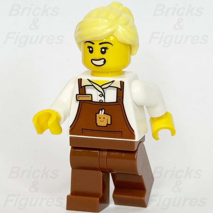 LEGO City Barista Minifigure Female Cafe Worker Apron Cup Name Tag 60469 cty19260