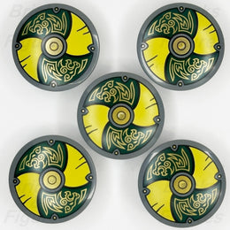 LEGO Ideas Viking Shield Minifigure Part Yellow Green Odin's Wolves 21343 x 50