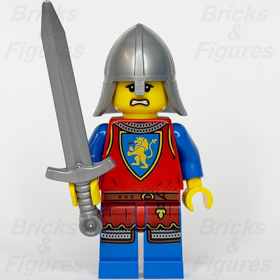 LEGO  Castle Lion Knight Minifigure Female Sword 910057 Series 6 bdp278 Scared1