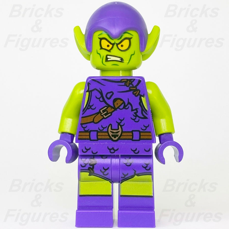 LEGO Super Heroes Green Goblin Minifigure SpiderMan Lime Skin 76133 sh0545 Used2