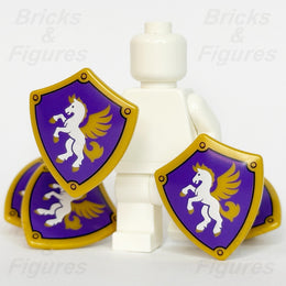 LEGO White and Gold Pegasus Minifigure Shield Part Castle 42674 Friends x 51