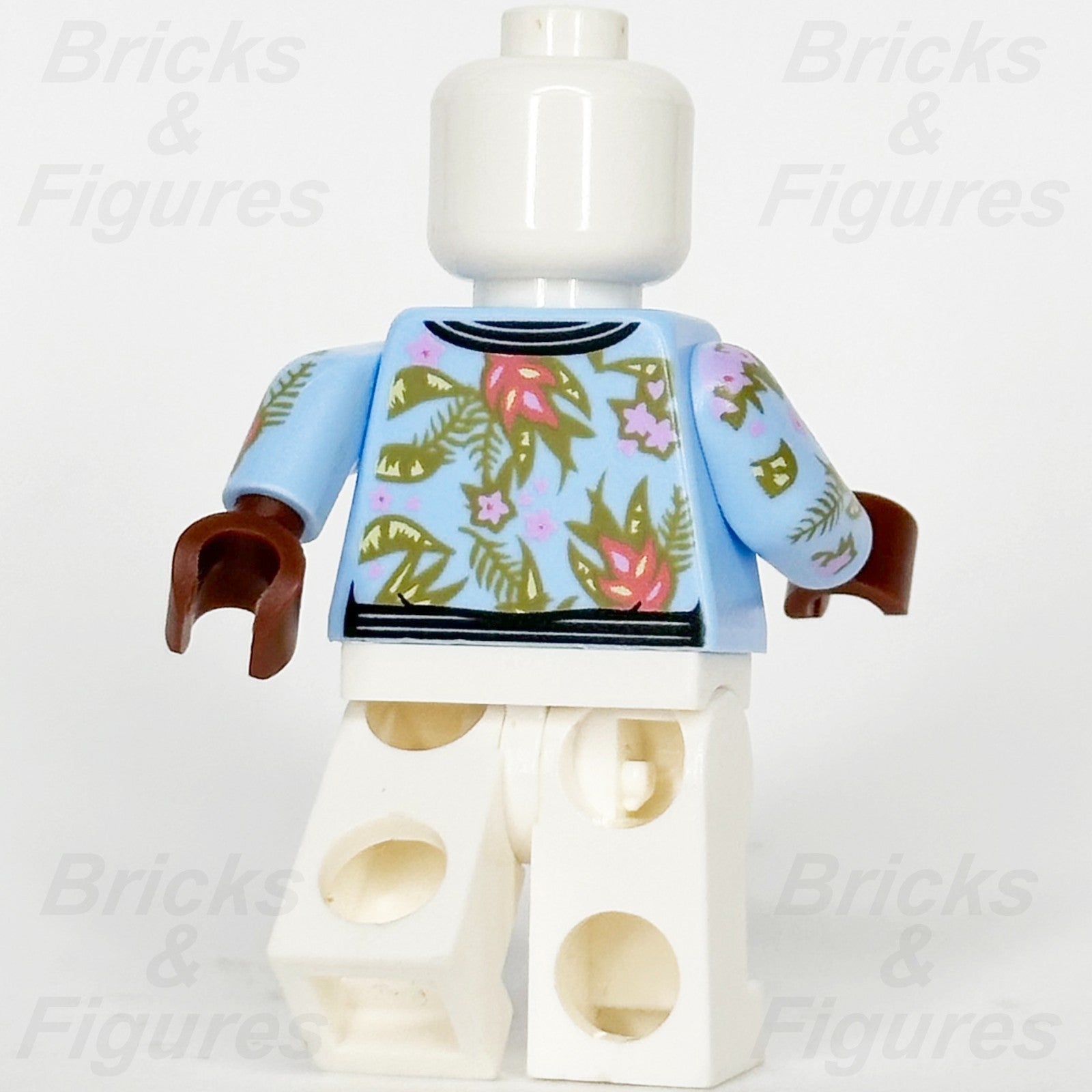 LEGO Queer Eye Body Torso Minifigure Part Bright Light Blue Floral Print Jacket2