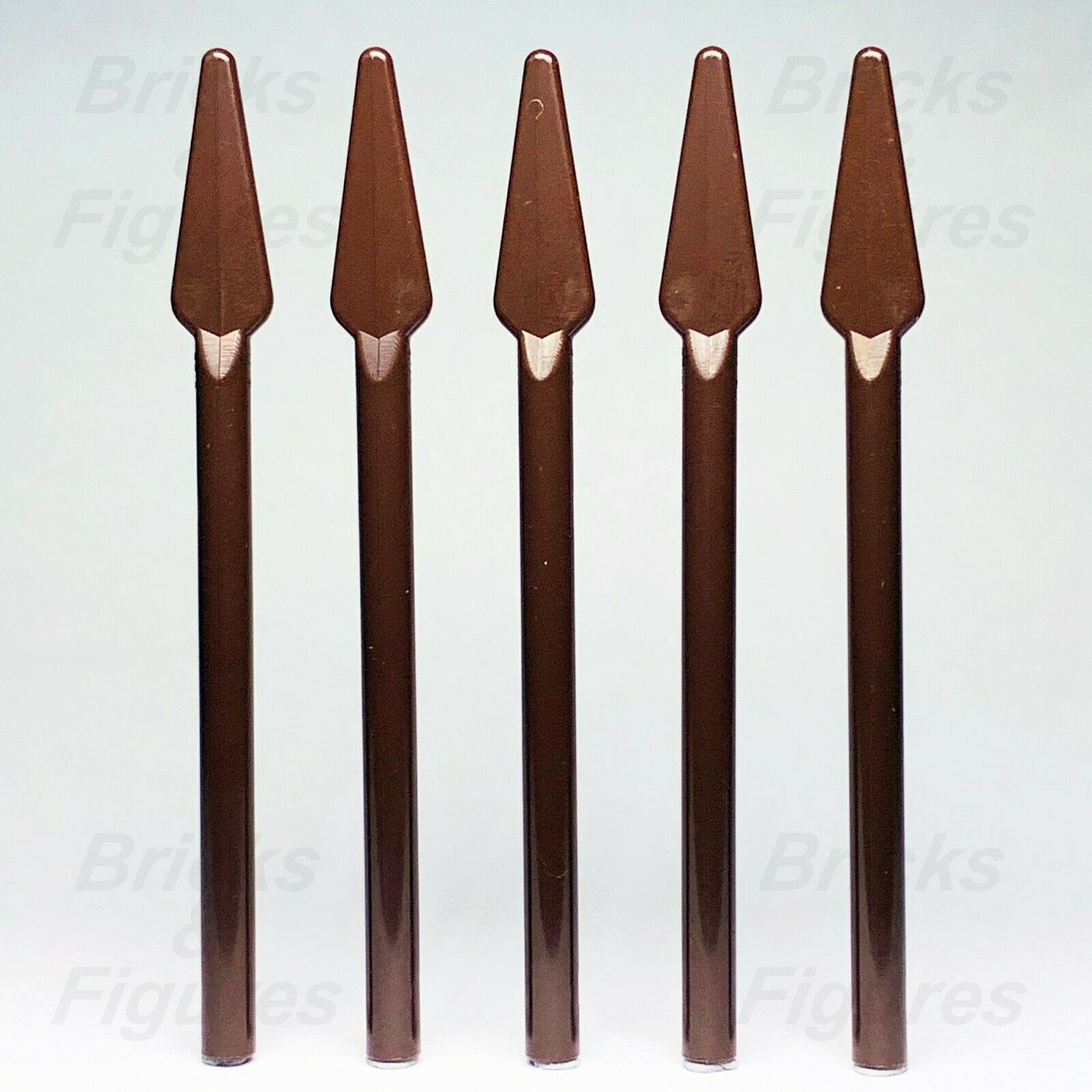 5 x Ninjago LEGO Spear / Pike Dark Brown Minifigure Army Medieval Weapon Parts - Bricks & Figures
