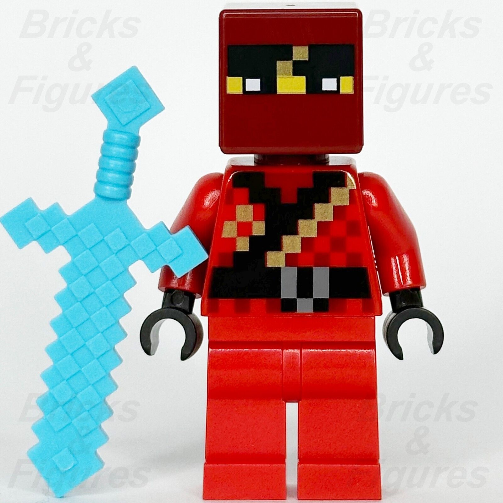 LEGO Minecraft Kai Minifigure with Sword Fire Red Ninja 21160 min077 Ninjago Bricks Figures