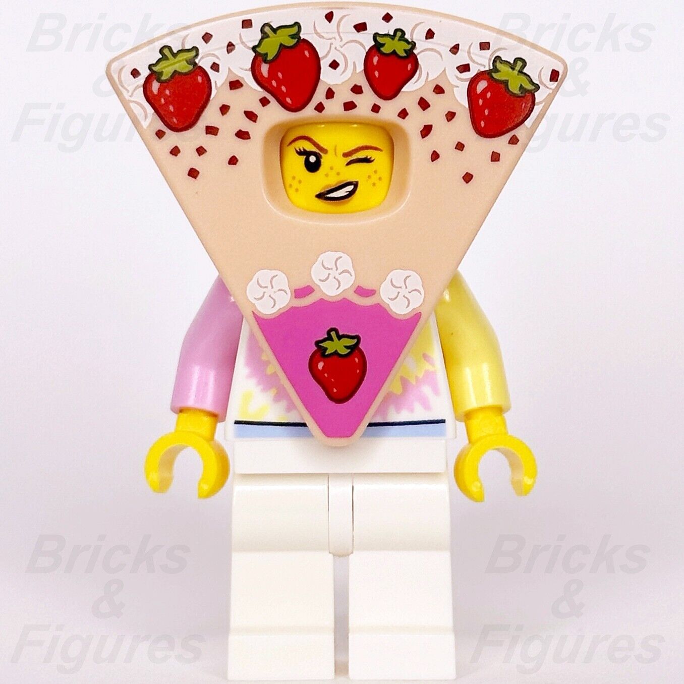 LEGO Strawberry Shortcake Costume Girl Minifigure Build-A-Minifigure BAM Cake - Bricks & Figures