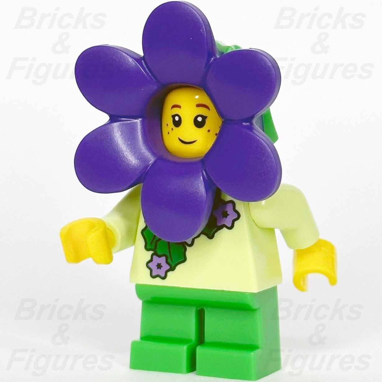 LEGO Flower Costume Girl Minifigure Purple Bud Build-A-Minifigure BAM 2023 - Bricks & Figures