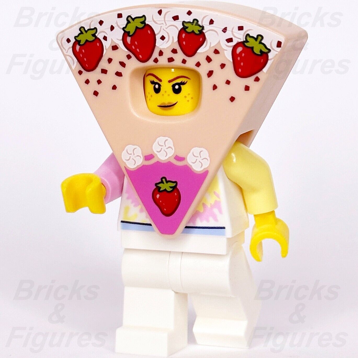 LEGO Strawberry Shortcake Costume Girl Minifigure Build-A-Minifigure BAM Cake - Bricks & Figures