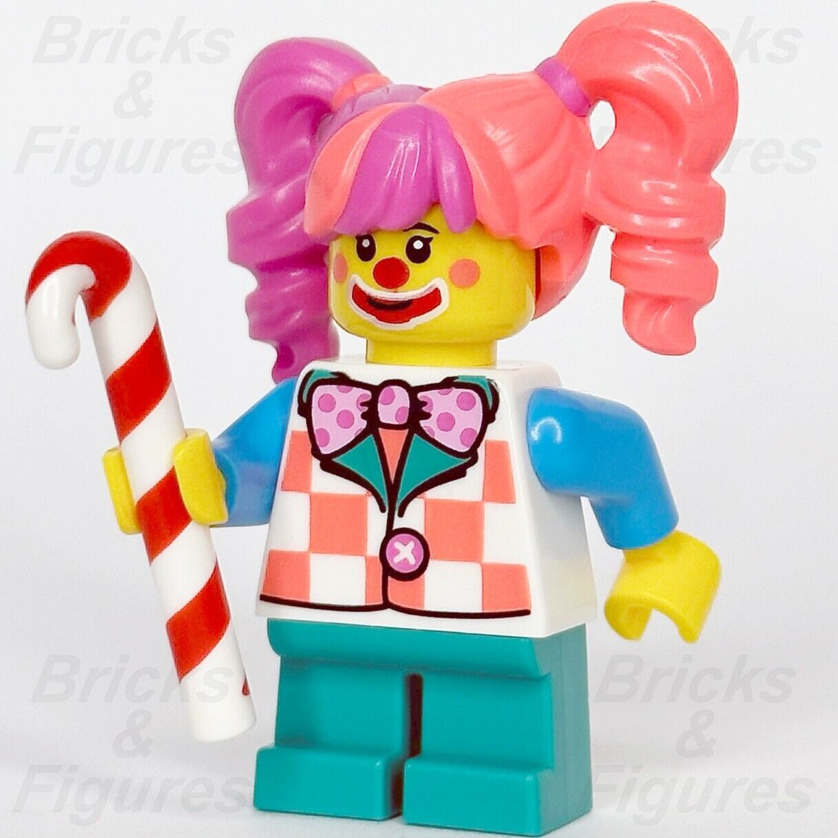 LEGO Clown Girl Minifigure with Candy Cane Build-A-Minifigure BAM 2023 Minifig - Bricks & Figures