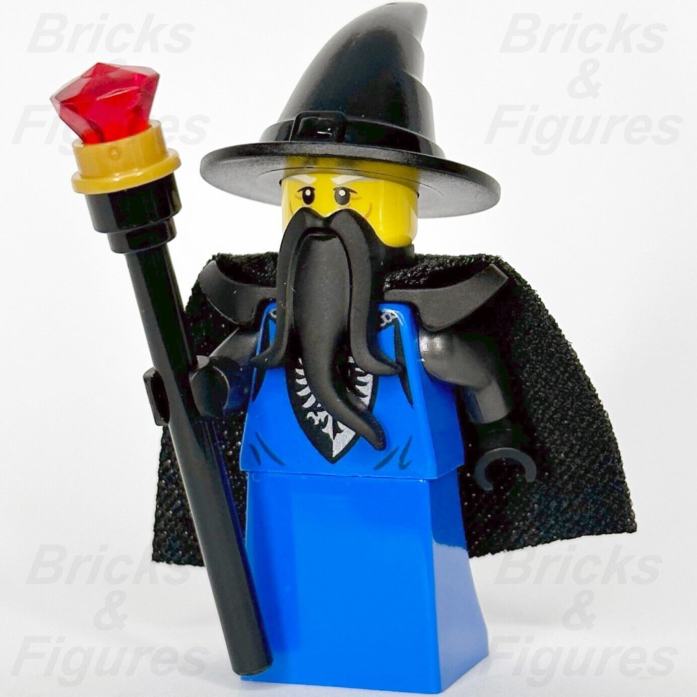 LEGO Black Falcon Wizard Castle Minifigure with Staff & Cape Genuine LEGO - Bricks & Figures