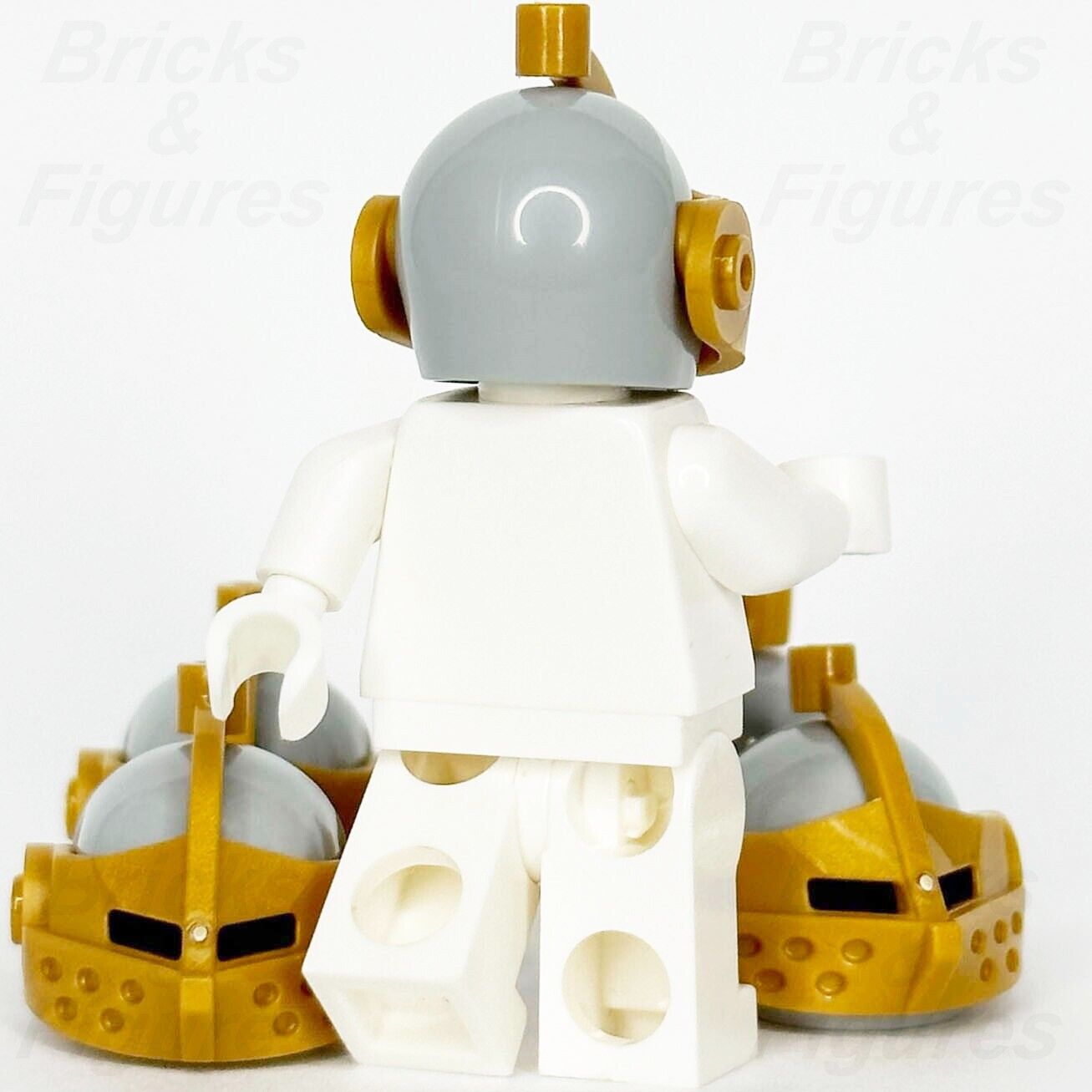 LEGO Castle Knight Bascinet Helmet Minifigure Part Gold Visor 2594 2446 x 5 - Bricks & Figures