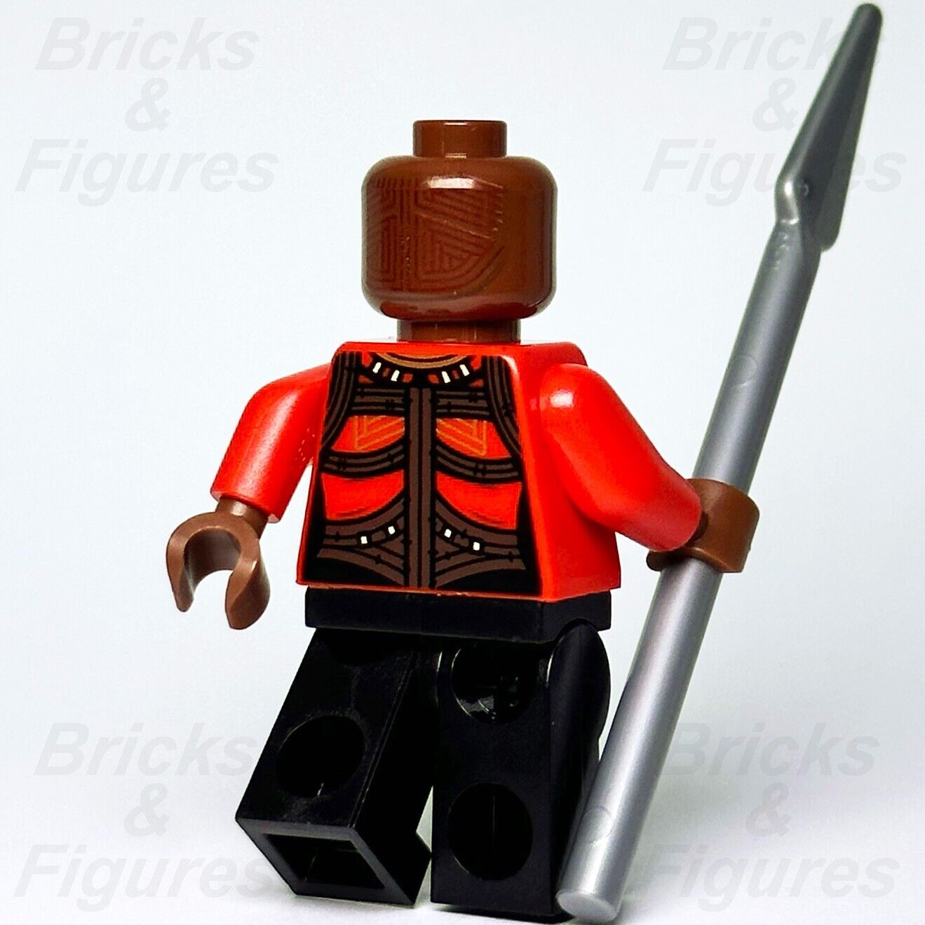 LEGO Marvel Okoye Minifigure Super Heroes Black Panther Red Top 76214 sh847 New - Bricks & Figures