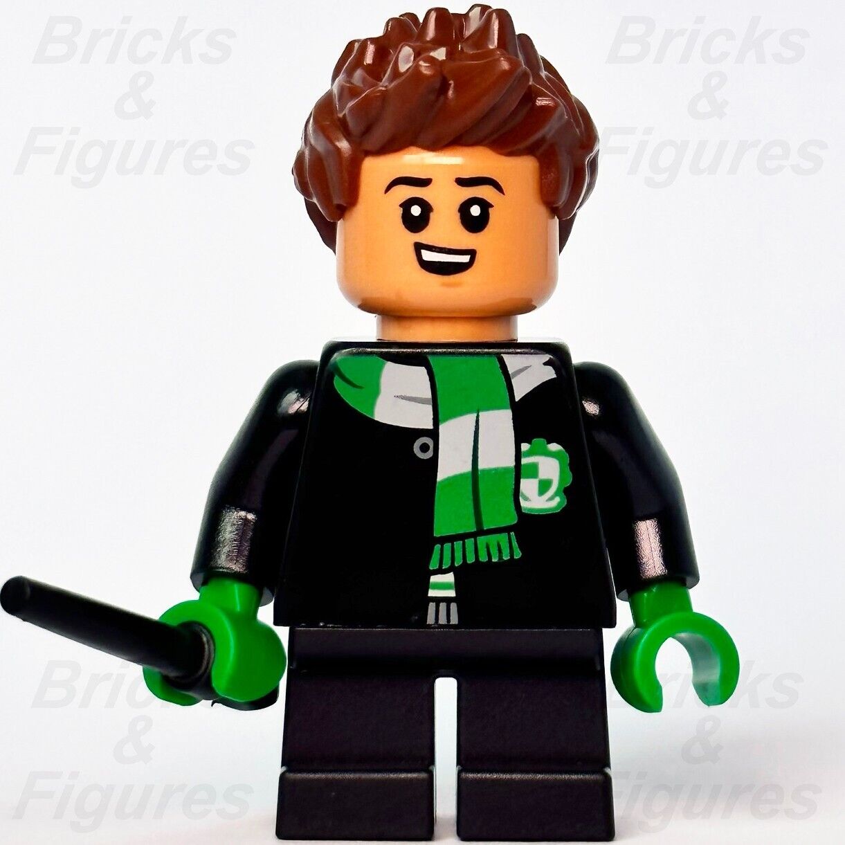 LEGO Slytherin Student Harry Potter Minifigure Hogwarts Wizard Brown Hair 76399 - Bricks & Figures