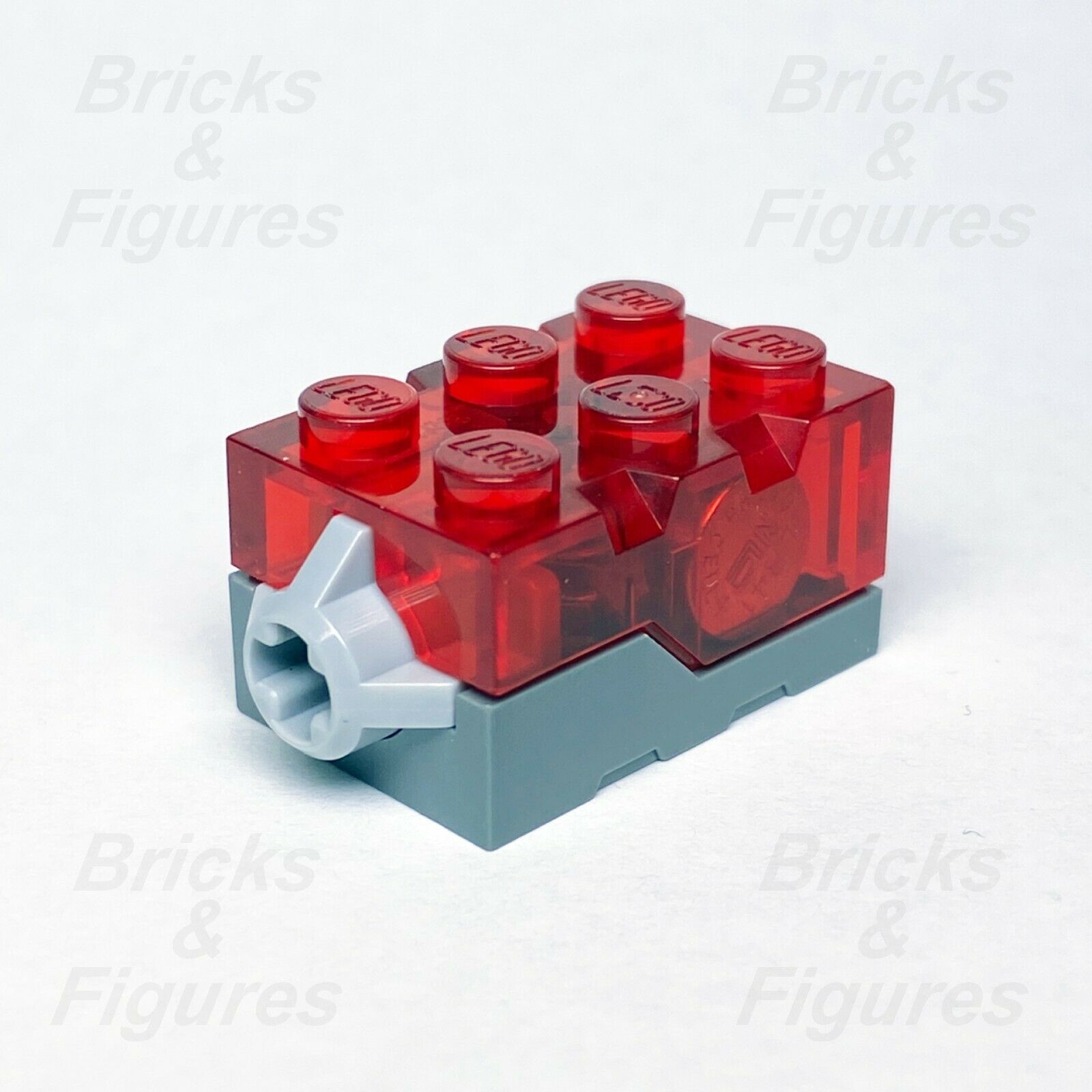 LEGO Trans-Red Top Red LED Glow Electric Light Brick 2 x 3 x 1 1/3 Genuine Part - Bricks & Figures