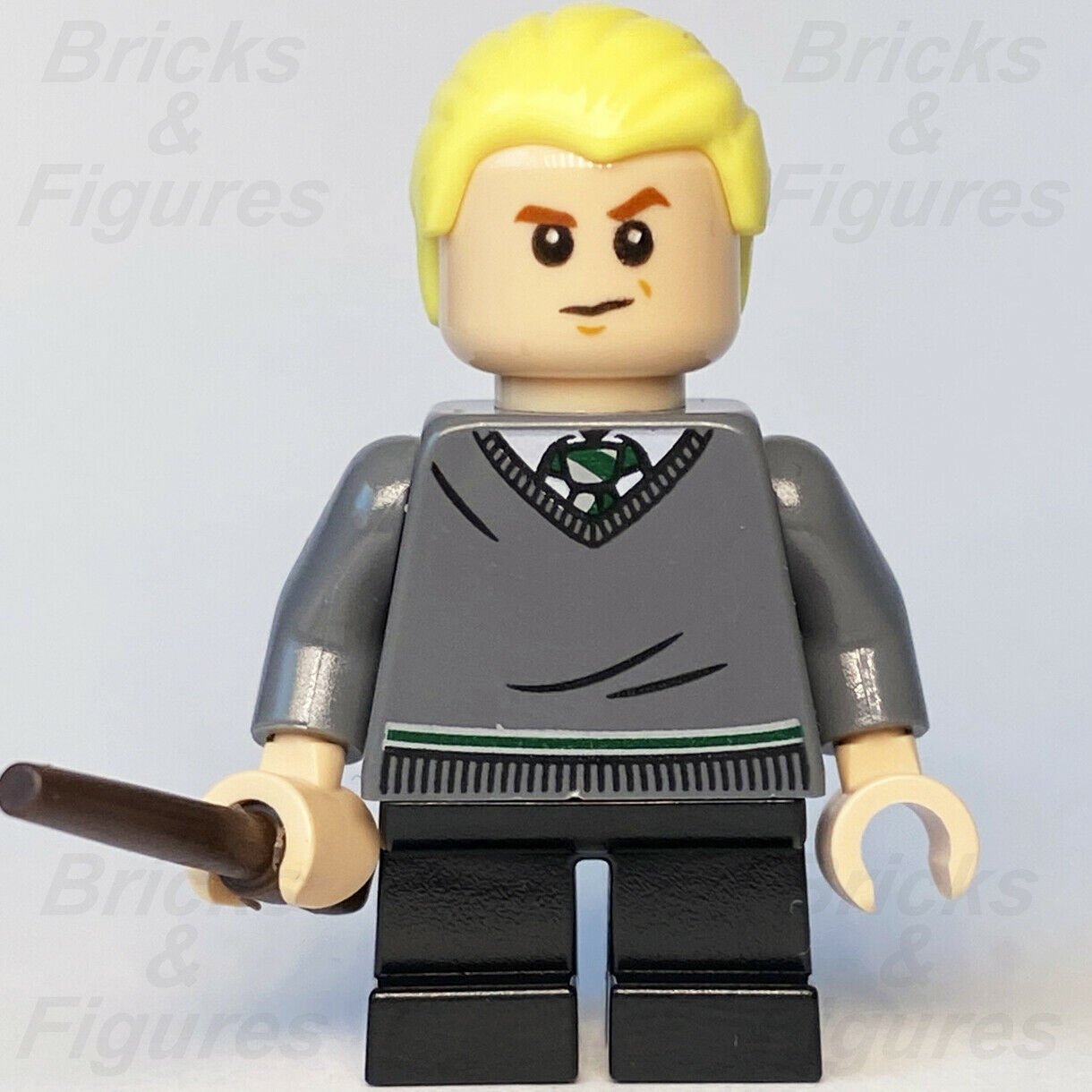 New Harry Potter LEGO Draco Malfoy in Slytherin Sweater Wizard Minifigure 75954 - Bricks & Figures