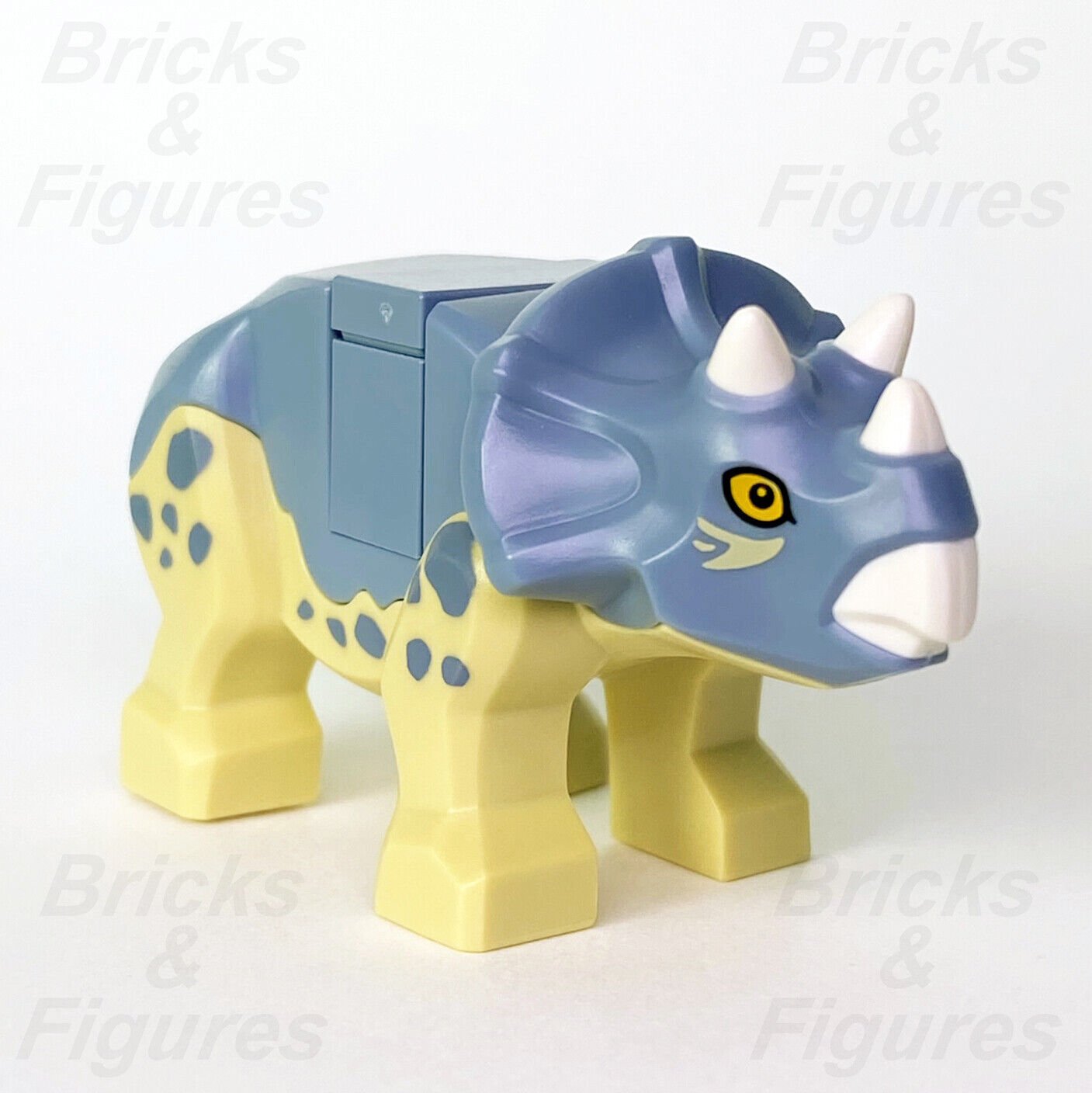 New Jurassic World LEGO Baby Triceratops Sand Blue Dinosaur Minifigure 76940 - Bricks & Figures