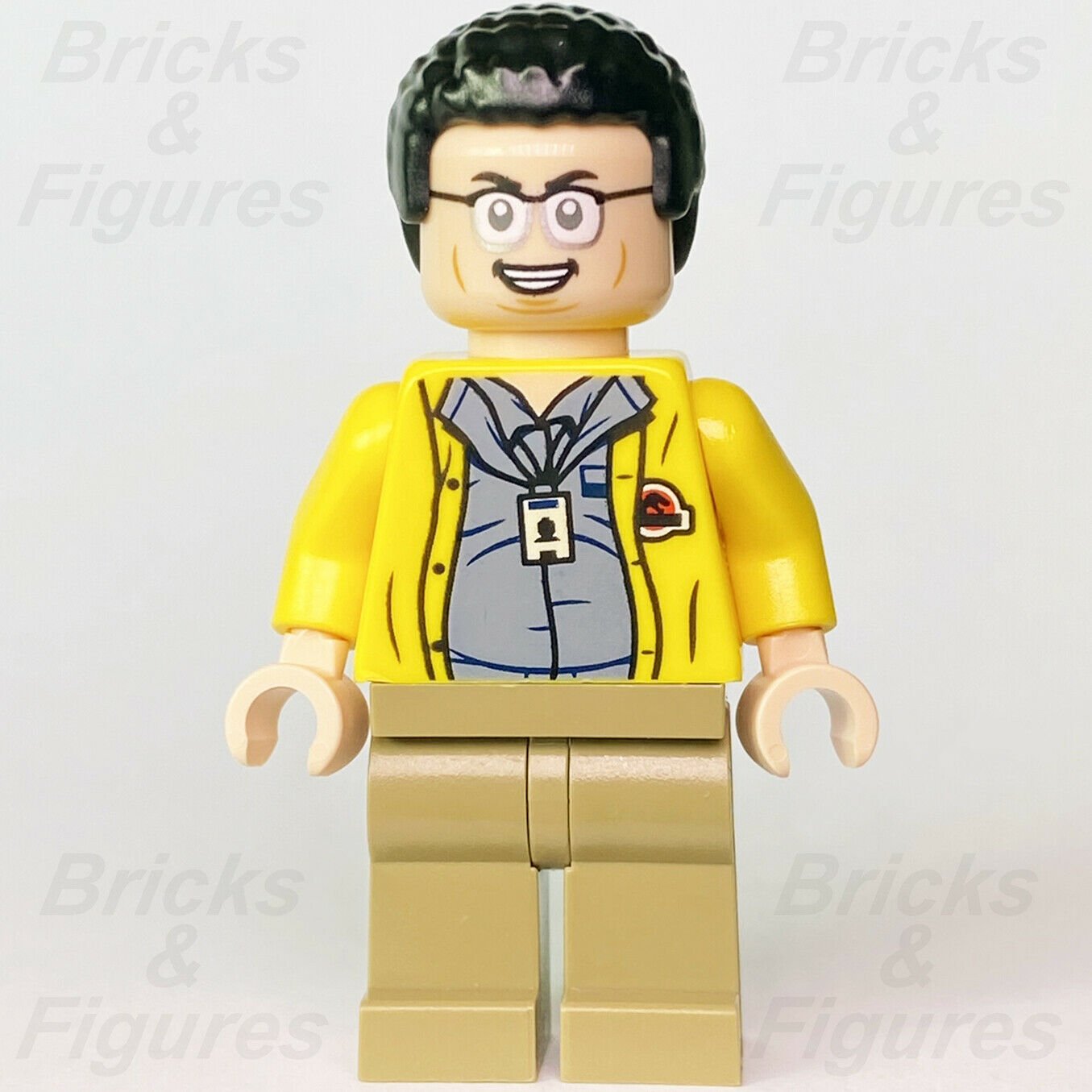 New Jurassic World LEGO Dennis Nedry Jurassic Park Hoody Minifigure 75936 jw059 - Bricks & Figures