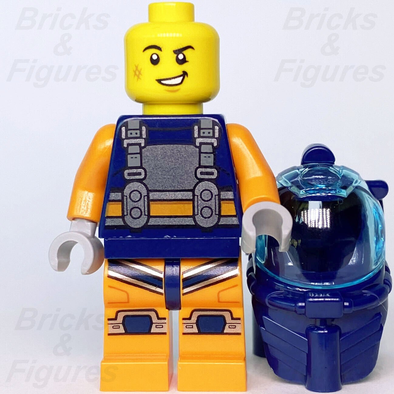 New Town City LEGO Deep Sea Diver Grin Explorers Male Minifigure 60265 cty1164 - Bricks & Figures