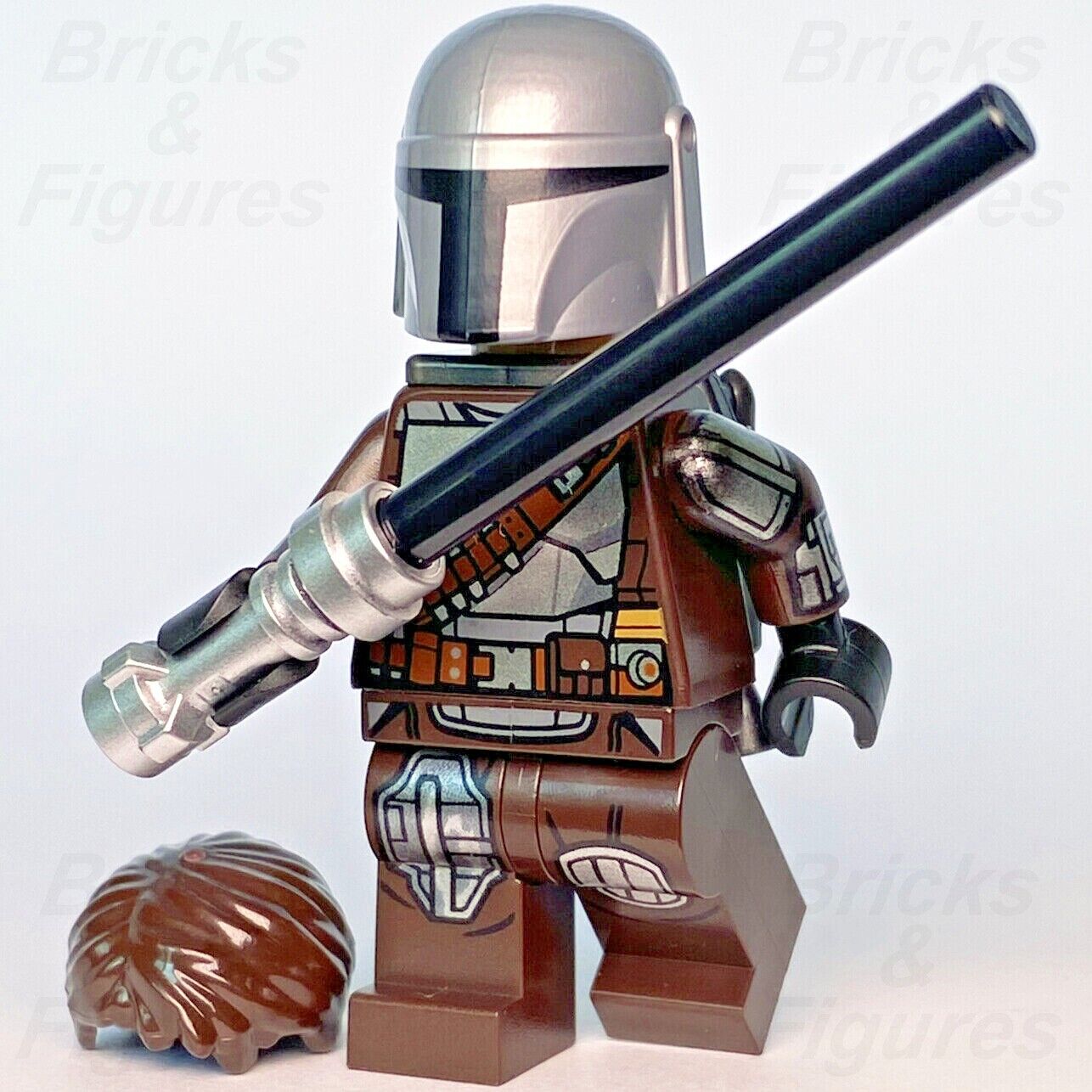 Star Wars LEGO Din Djarin Printed Head The Mandalorian Minifigure 75325 sw1212 - Bricks & Figures