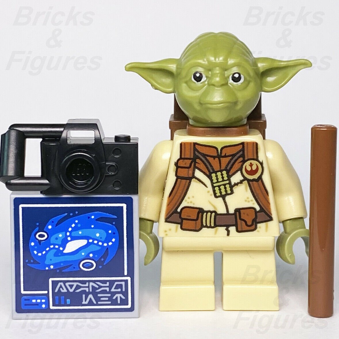 Star Wars LEGO Yoda with Backpack Galaxy Map Camera Jedi Master Minifigure Book - Bricks & Figures