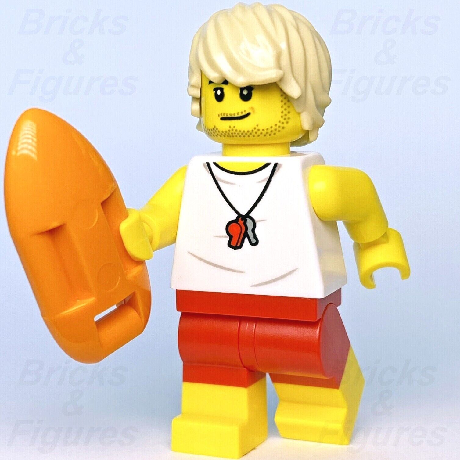 Town City LEGO Beach Lifeguard Recreation Minifigure 60328 cty1388 Life Guard - Bricks & Figures