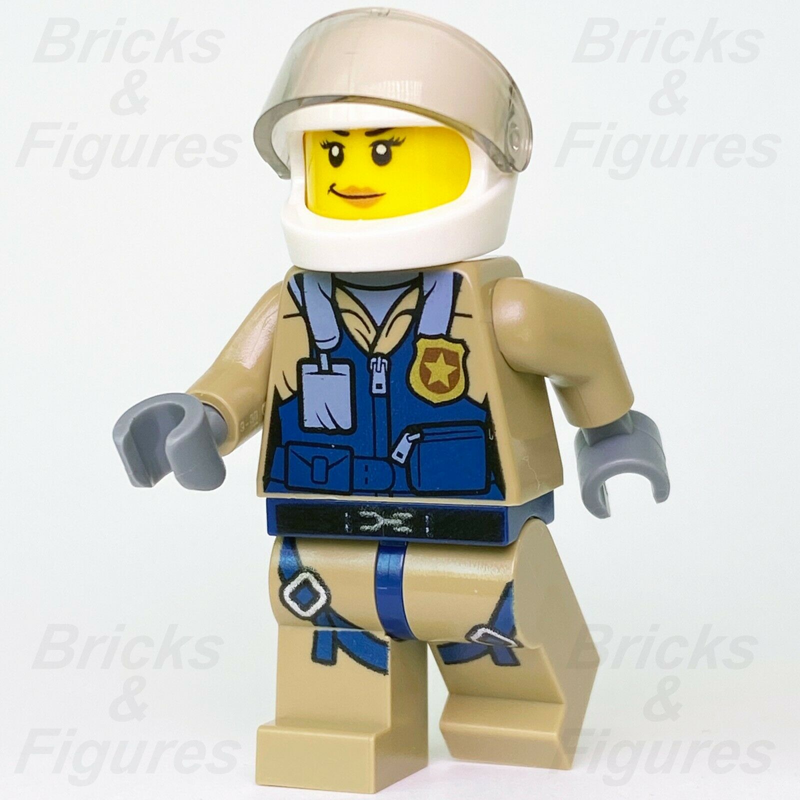 Town City LEGO Mountain Police Officer Female Helicopter Pilot Minifigure 60173 - Bricks & Figures